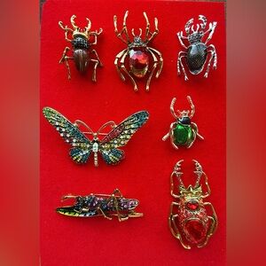 Colorful Insect Brooch Set